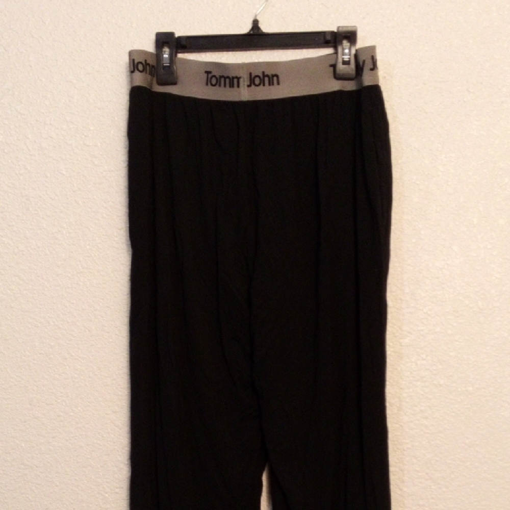 Tommy John Black Ribbed Thermal Long Johns with Gray Waistband - Picture 4 of 5